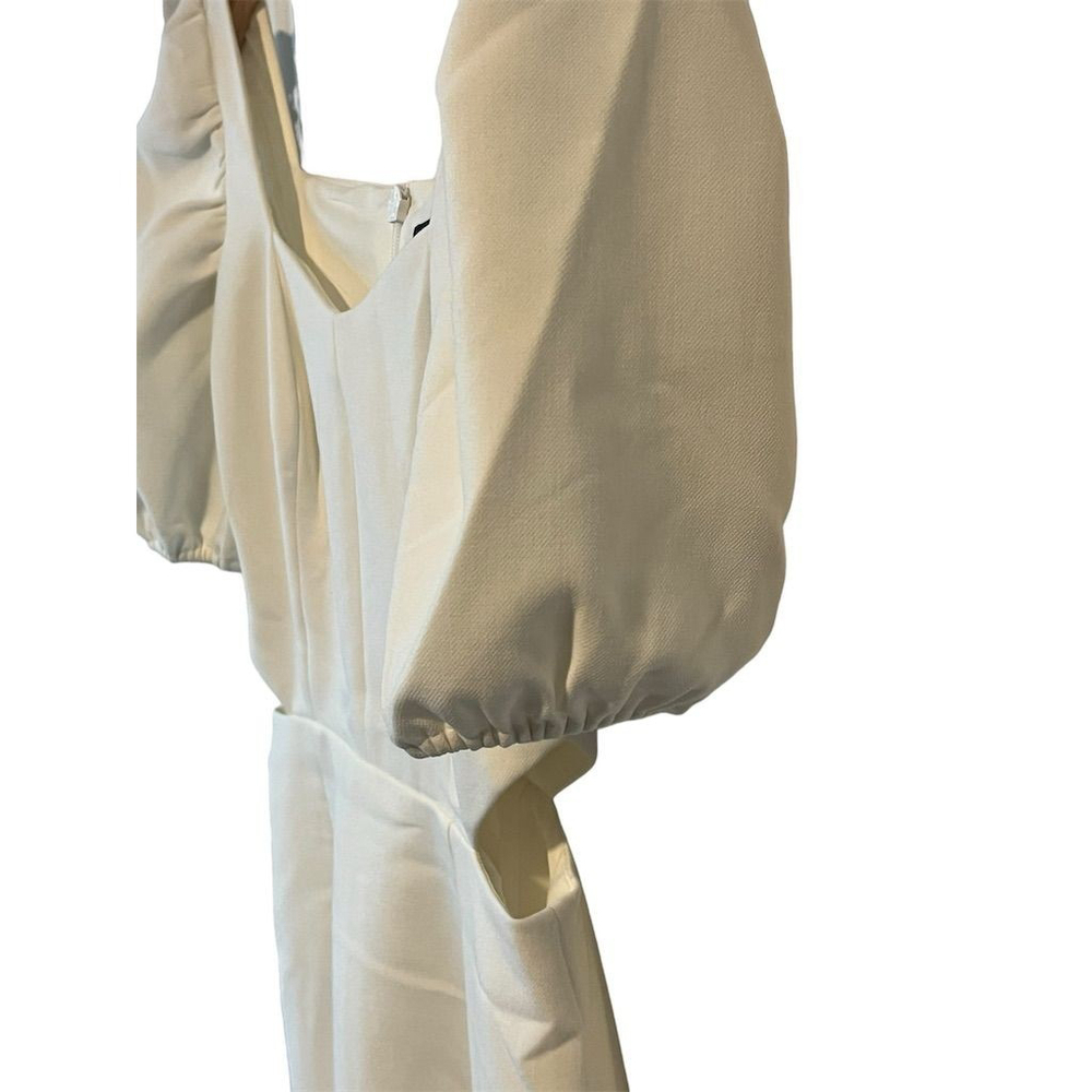 French Connection White Sweetheart Neck Puff Sleeve Dress 0 - Picture 5 of 13